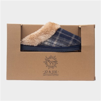 Shetland Womens Navy Mule Slipper