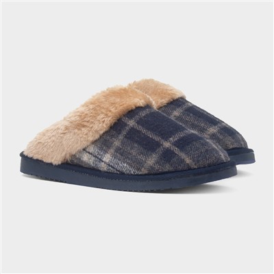 Shetland Womens Navy Mule Slipper