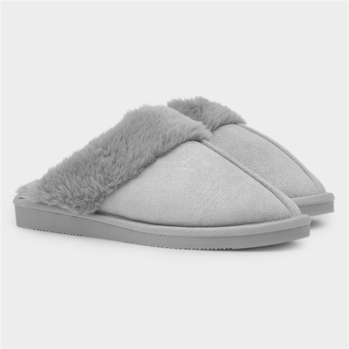 Glimmer Womens Grey Mule Slipper
