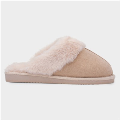 Glimmer Womens Beige Mule Slipper