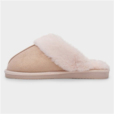 Glimmer Womens Beige Mule Slipper