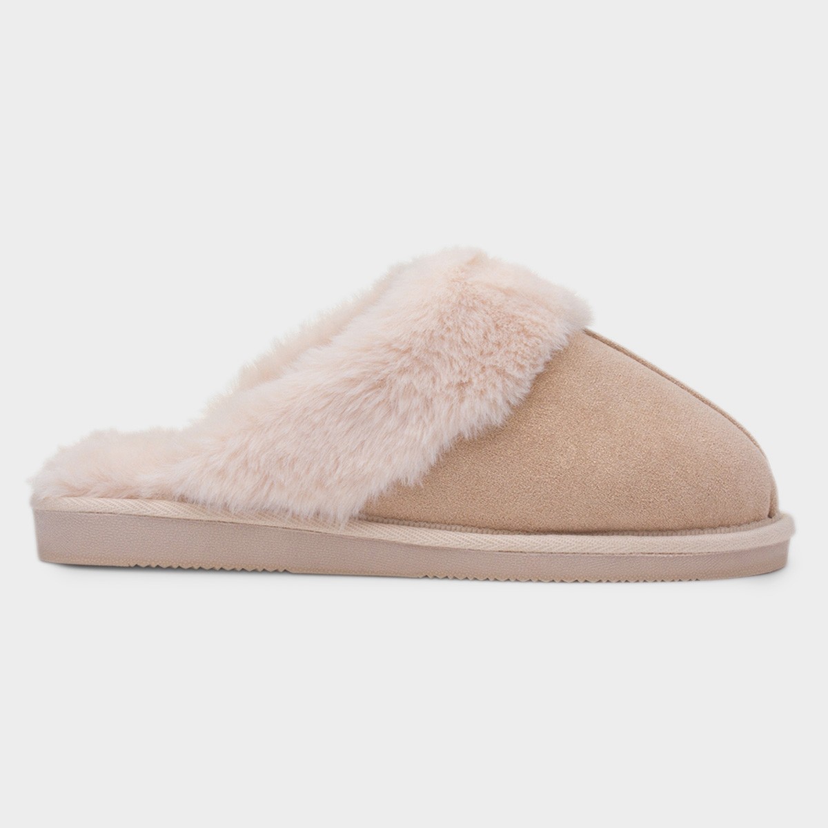 Glimmer Womens Beige Mule Slipper