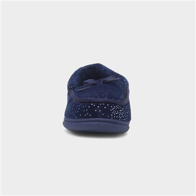 Leonie Womens Navy Full Slipper