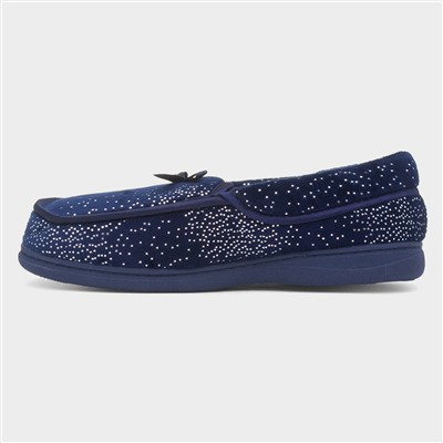 Leonie Womens Navy Full Slipper