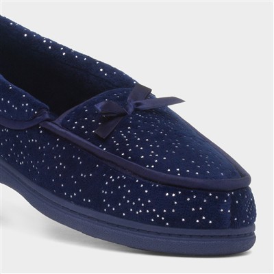 Leonie Womens Navy Full Slipper