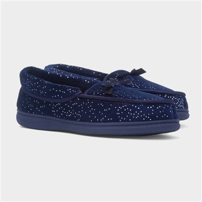 Leonie Womens Navy Full Slipper