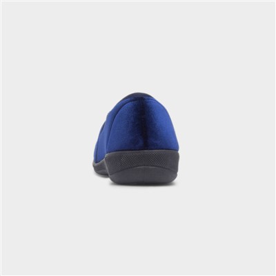 Wendy Womens Navy Wide Fit Slipper
