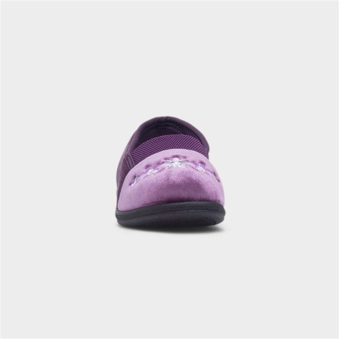 Wendy Womens Purple Wide Fit Slipper