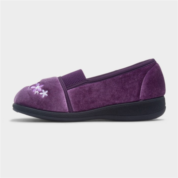 Wendy Womens Purple Wide Fit Slipper