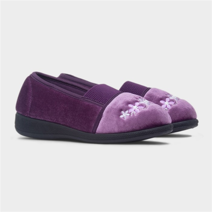 Wendy Womens Purple Wide Fit Slipper