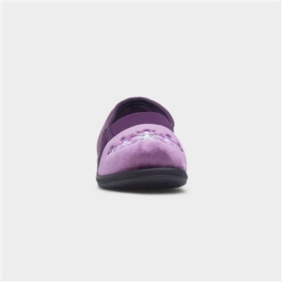 Wendy Womens Purple Wide Fit Slipper