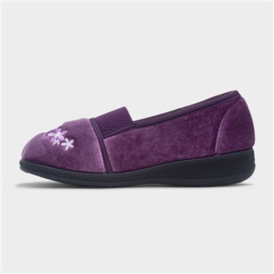 Wendy Womens Purple Wide Fit Slipper