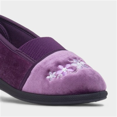 Wendy Womens Purple Wide Fit Slipper