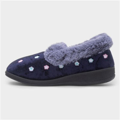 Delilah Womens Navy Full Slipper
