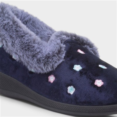 Delilah Womens Navy Full Slipper