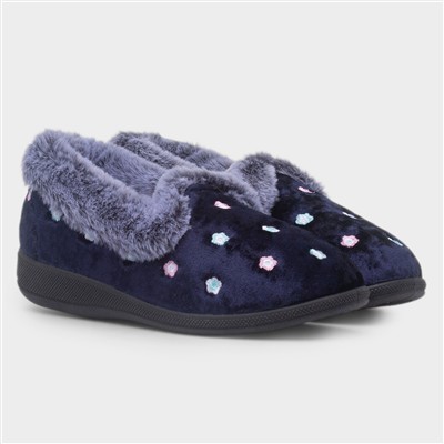 Delilah Womens Navy Full Slipper