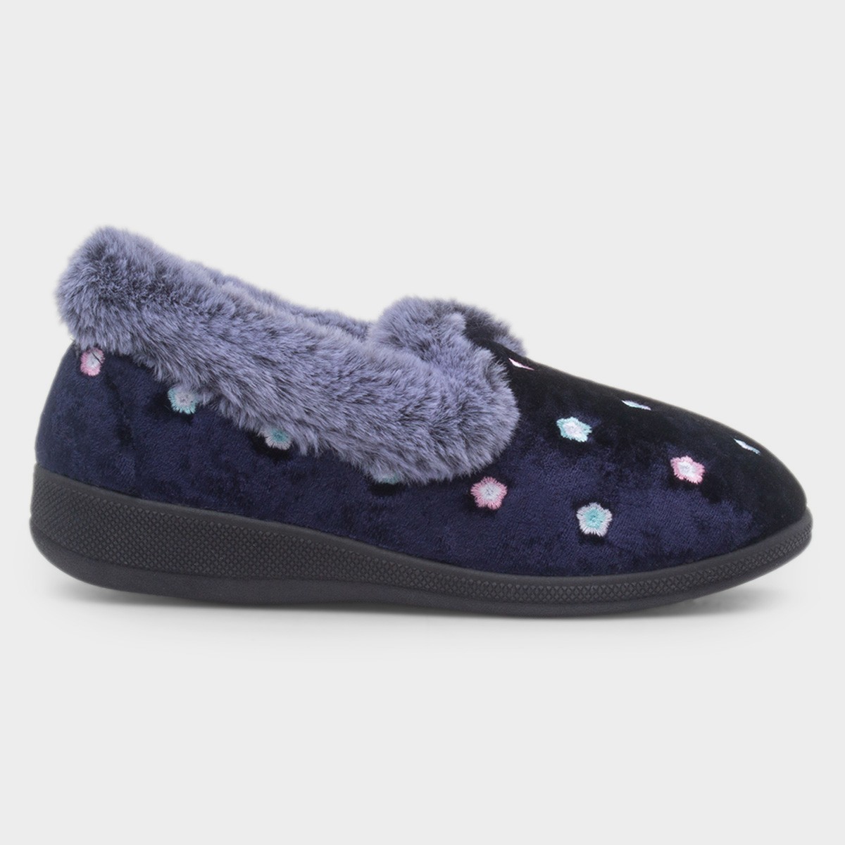 Delilah Womens Navy Full Slipper
