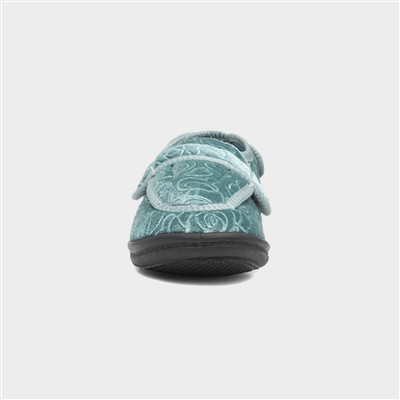 Grace Womens Teal Wider Fitting Slipper