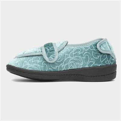 Grace Womens Teal Wider Fitting Slipper