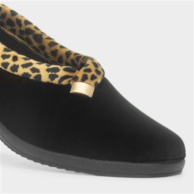 Paloma Womens Black Full Slipper