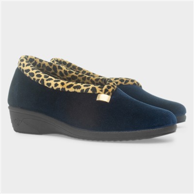 Paloma Womens Navy Full Slipper