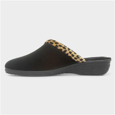 Michelle Womens Black Mule Slipper
