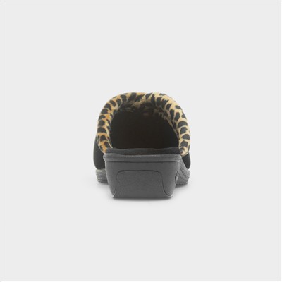 Michelle Womens Black Mule Slipper