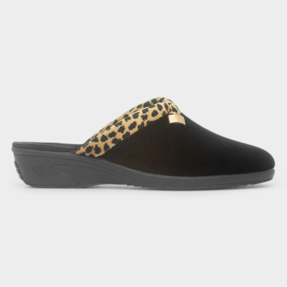 Michelle Womens Black Mule Slipper