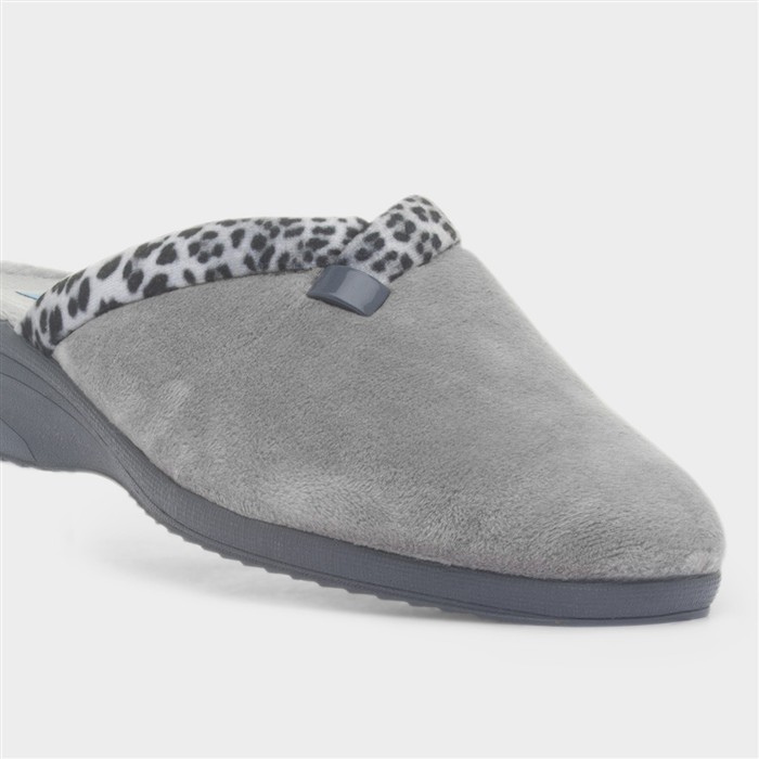 Michelle Womens Grey Mule Slipper