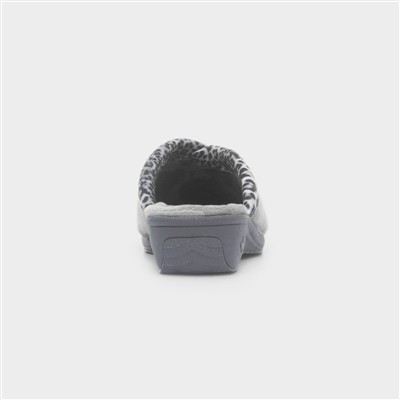 Michelle Womens Grey Slip on Mule Slippers