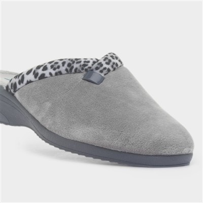 Michelle Womens Grey Mule Slipper