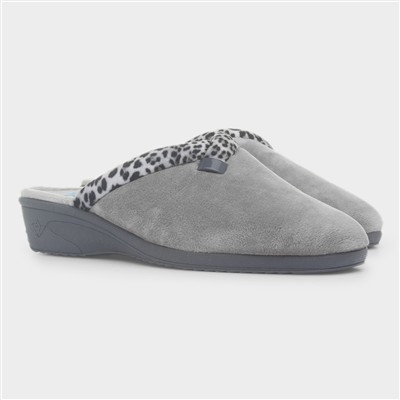 Michelle Womens Grey Mule Slipper