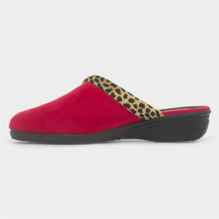 Michelle Womens Red Mule Slipper