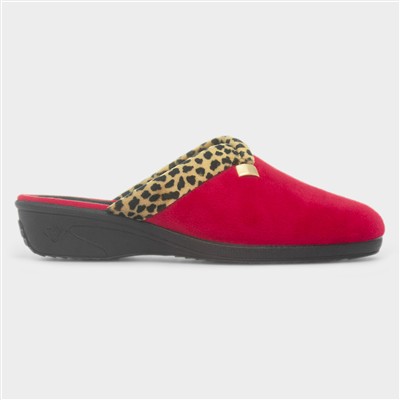 Michelle Womens Red Mule Slipper