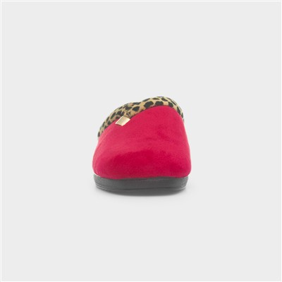 Michelle Womens Red Mule Slipper