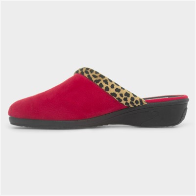 Michelle Womens Red Mule Slipper