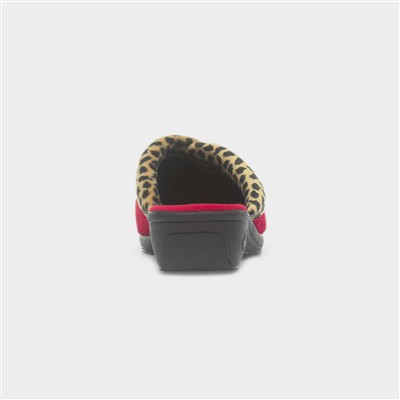 Michelle Womens Red Mule Slipper