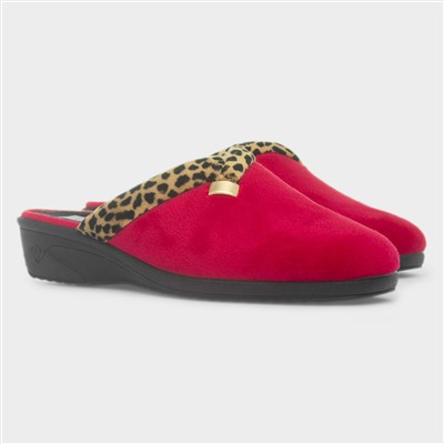 Michelle Womens Red Mule Slipper