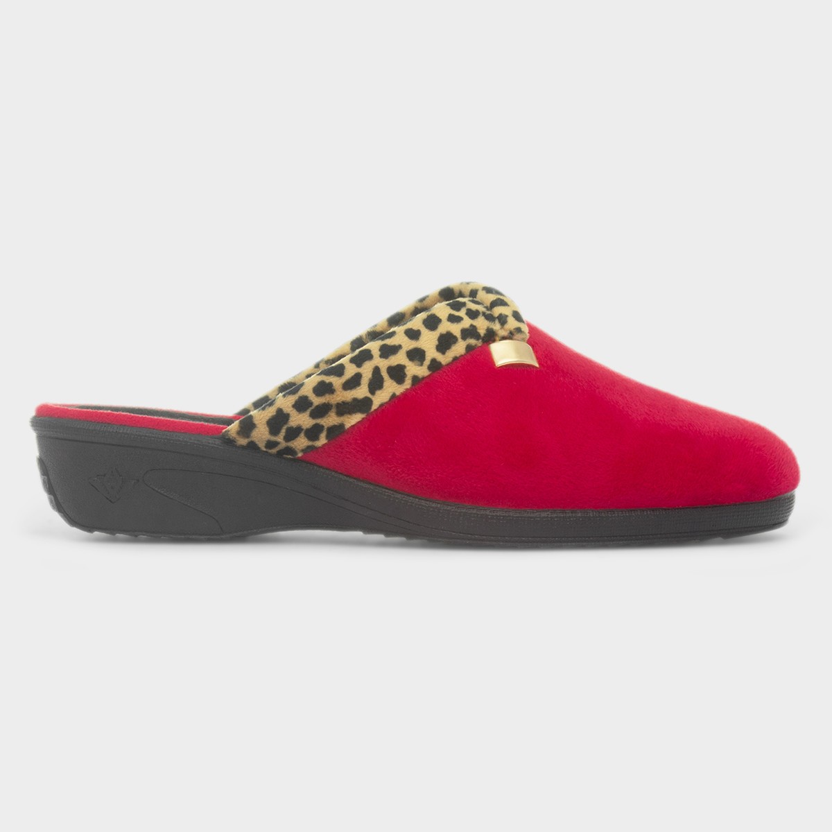 Michelle Womens Red Mule Slipper