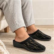 Lunar Glenda Womens Black Mule Wedge Slipper (Click For Details)