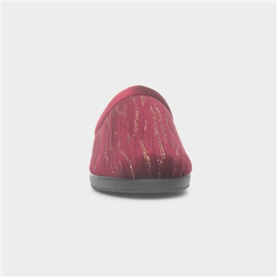 Glenda Women’s Burgundy Mule Wedge Slipper