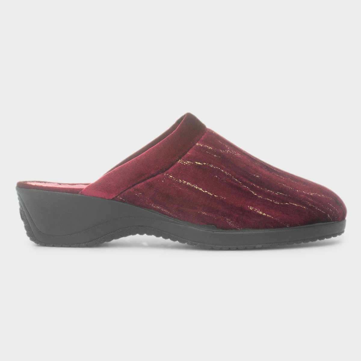 Glenda Women’s Burgundy Mule Wedge Slipper