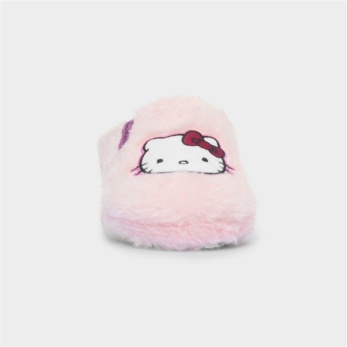 Girls Pink Mule Faux Fur Slipper