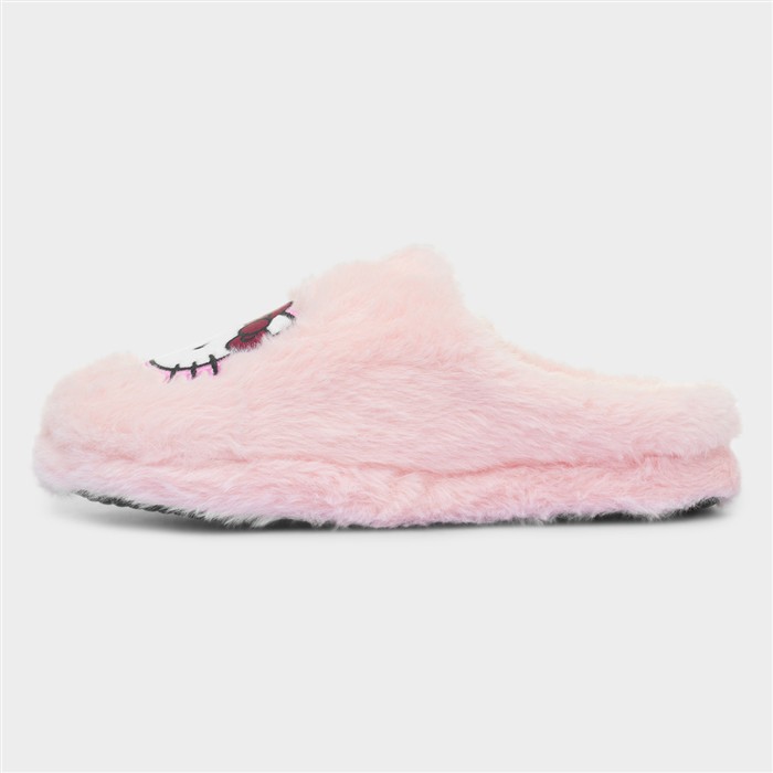 Girls Pink Mule Faux Fur Slipper
