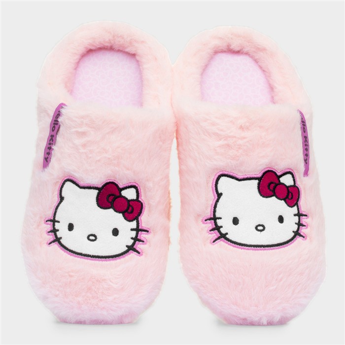 Girls Pink Mule Faux Fur Slipper
