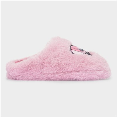 Kids Pink Fluffy Mule Slipper