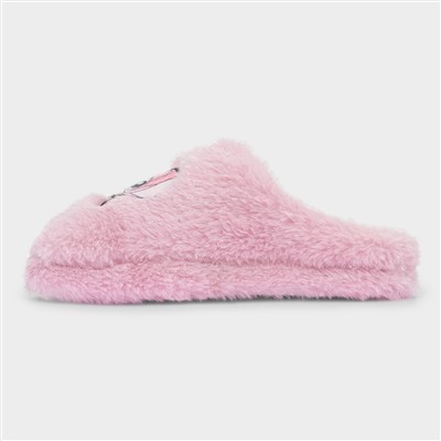 Kids Pink Fluffy Mule Slipper