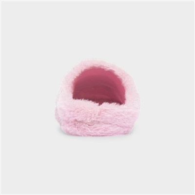 Kids Pink Fluffy Mule Slipper