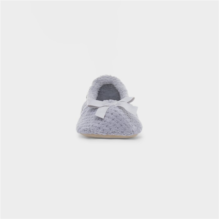 Popcorn Womens Pale Grey Ballet Slipper