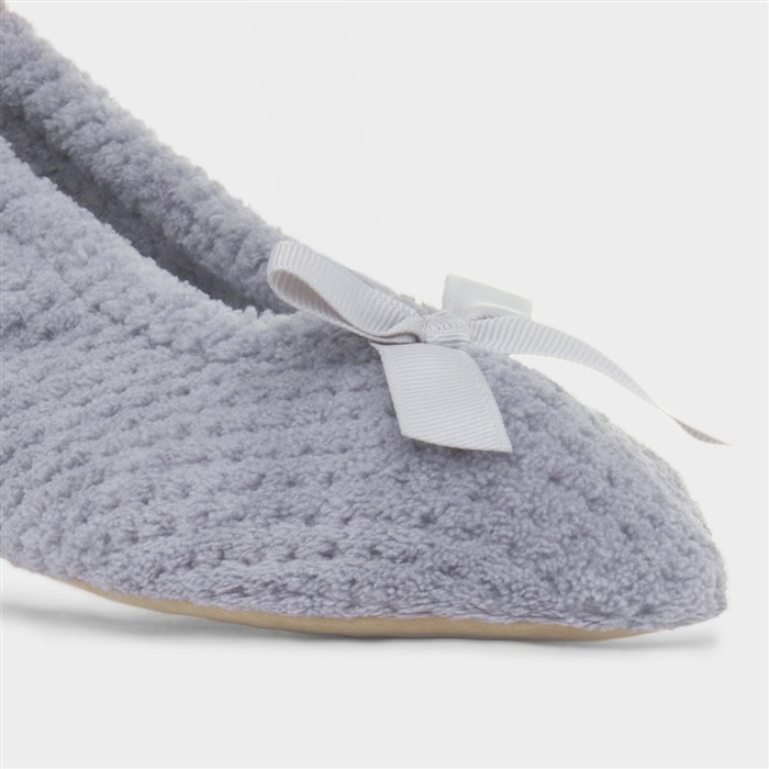 Popcorn Womens Pale Grey Ballet Slipper